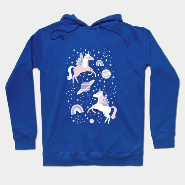 Space Unicorn - Candy Pastels Hoodie by latheandquill